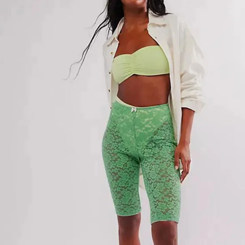 NEW Intimately Free People All Day Lace Capris green M - Picture 3 of 9